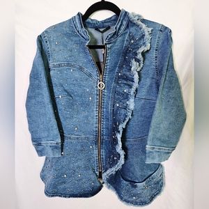 La Busca Rhinestone Jean Jacket